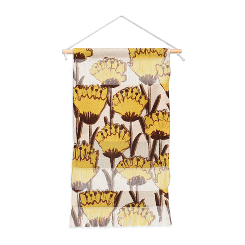 Alisa Galitsyna Yellow Hand Drawn Wildflowers Wall Hanging Portrait
