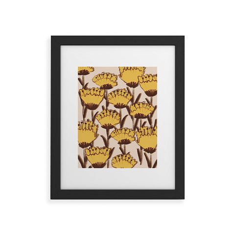 Alisa Galitsyna Yellow Hand Drawn Wildflowers Framed Art Print