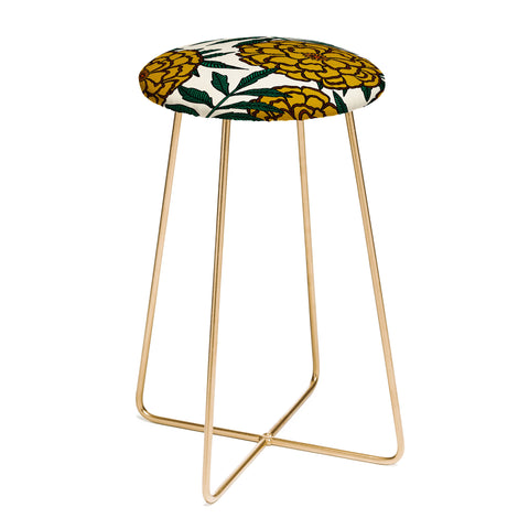 Alisa Galitsyna Yellow Marigolds Counter Stool
