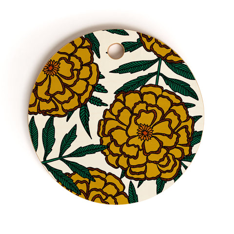 Alisa Galitsyna Yellow Marigolds Cutting Board Round