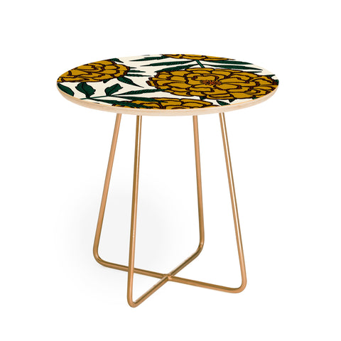 Alisa Galitsyna Yellow Marigolds Round Side Table