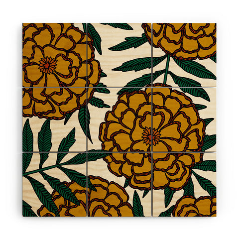 Alisa Galitsyna Yellow Marigolds Wood Wall Mural