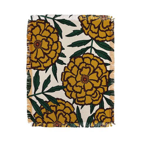 Alisa Galitsyna Yellow Marigolds Throw Blanket