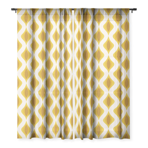 Alisa Galitsyna Yellow Ornaments Sheer Window Curtain