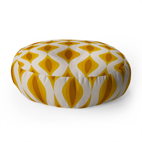 Alisa Galitsyna Yellow Ornaments Floor Pillow Round