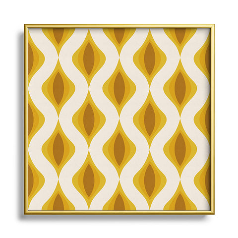 Alisa Galitsyna Yellow Ornaments Metal Square Framed Art Print