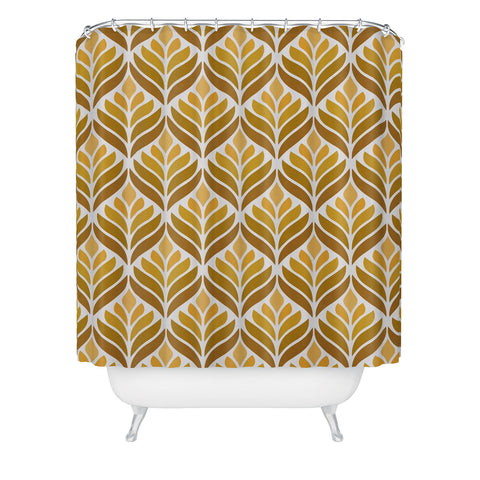 Alisa Galitsyna Yellow Retro Flower Pattern Shower Curtain