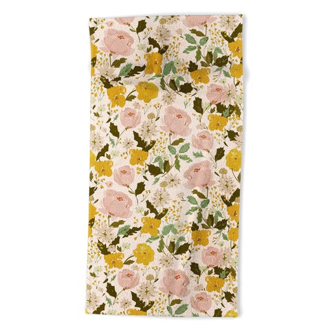 alison janssen Alices vintage garden Beach Towel