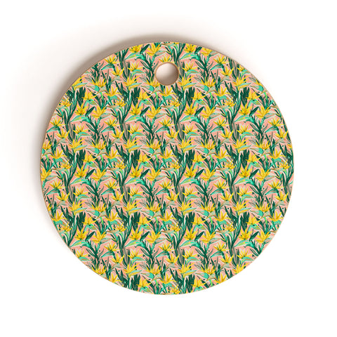 alison janssen Birds of Paradise Party Cutting Board Round