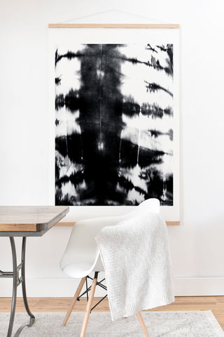 alison janssen black and white shibori Art Print And Hanger