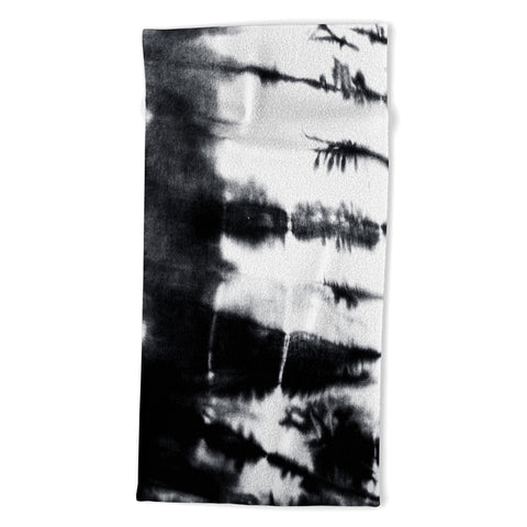 alison janssen black and white shibori Beach Towel