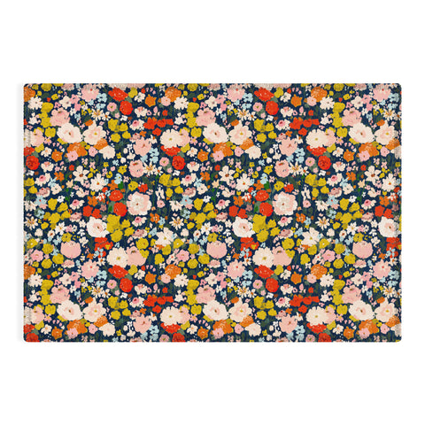 alison janssen bright tiny blue Outdoor Rug