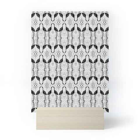 alison janssen elegant bird on spots Mini Art Print