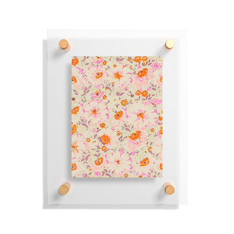 alison janssen Faded Floral pink citrus Floating Acrylic Print