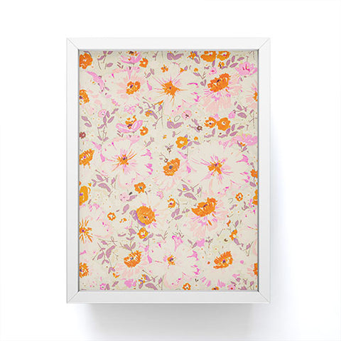 alison janssen Faded Floral pink citrus Framed Mini Art Print