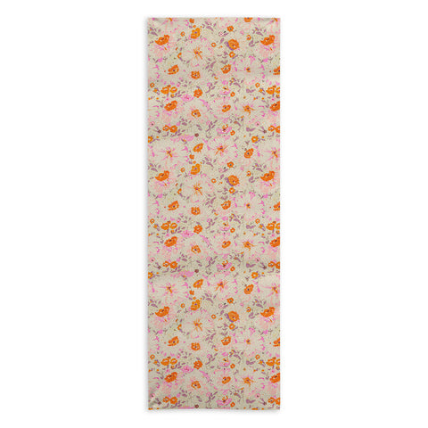 alison janssen Faded Floral pink citrus Yoga Towel