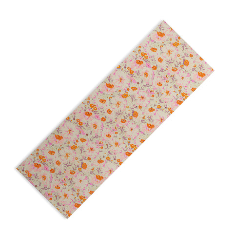alison janssen Faded Floral pink citrus Yoga Mat