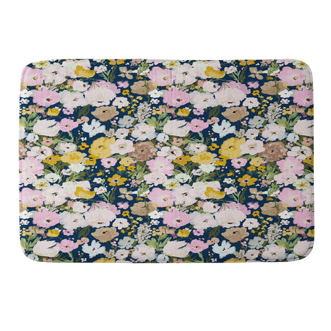 alison janssen Flower Stand blue Memory Foam Bath Mat