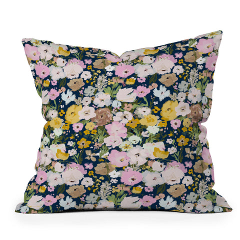 alison janssen Flower Stand blue Throw Pillow