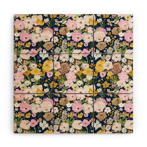 alison janssen Flower Stand blue Wood Wall Mural