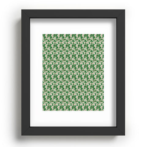 alison janssen Holiday Green Floral Recessed Framing Rectangle