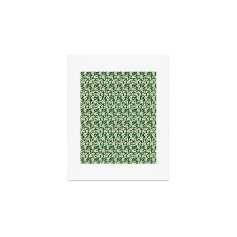 alison janssen Holiday Green Floral Art Print