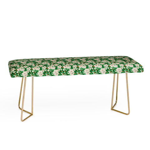 alison janssen Holiday Green Floral Bench