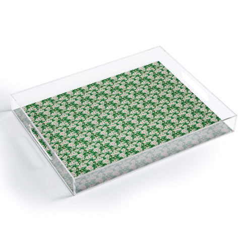 alison janssen Holiday Green Floral Acrylic Tray