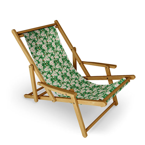 alison janssen Holiday Green Floral Sling Chair