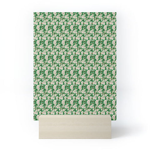 alison janssen Holiday Green Floral Mini Art Print