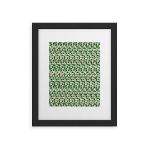 alison janssen Holiday Green Floral Framed Art Print