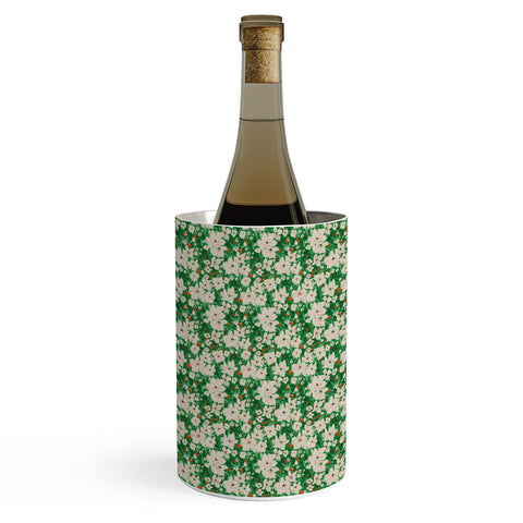 alison janssen Holiday Green Floral Wine Chiller