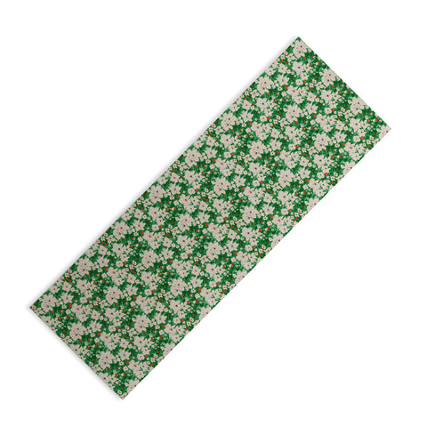 alison janssen Holiday Green Floral Yoga Mat
