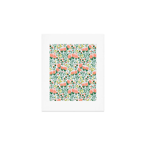 alison janssen Mini Coral Tulips Art Print