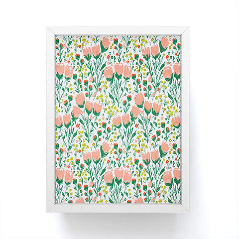 alison janssen Mini Coral Tulips Framed Mini Art Print