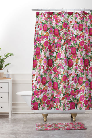 alison janssen Never too many flowers Shower Curtain And Mat