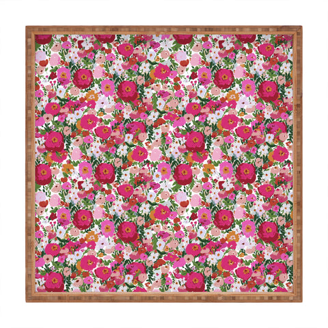 alison janssen Never too many flowers Square Tray