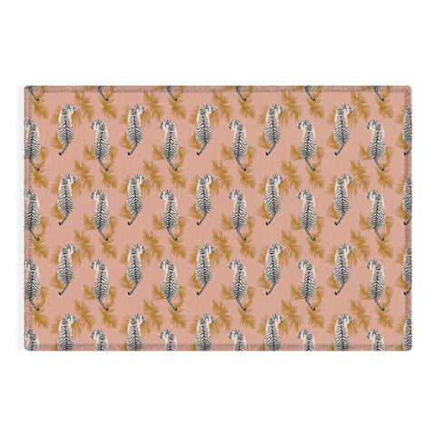 alison janssen Paisley Tiger soft pink gold Outdoor Rug