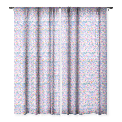 alison janssen Periwinkle Garden Sheer Window Curtain
