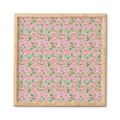 alison janssen Pink Summer Roses Framed Wall Art