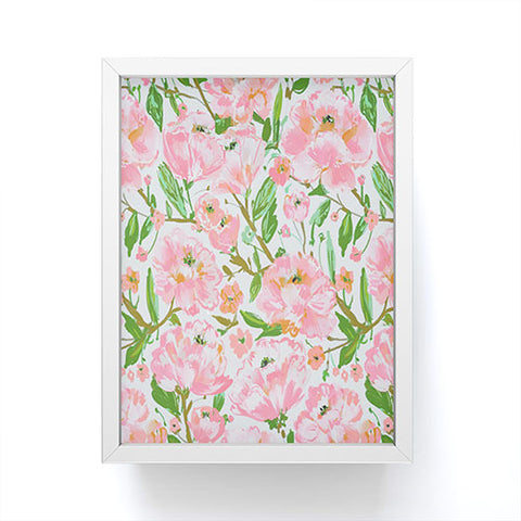 alison janssen Pink Summer Roses Framed Mini Art Print