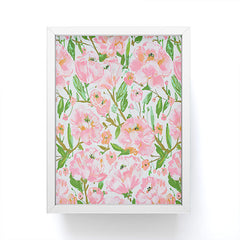 alison janssen Pink Summer Roses Framed Mini Art Print
