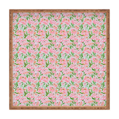 alison janssen Pink Summer Roses Square Tray
