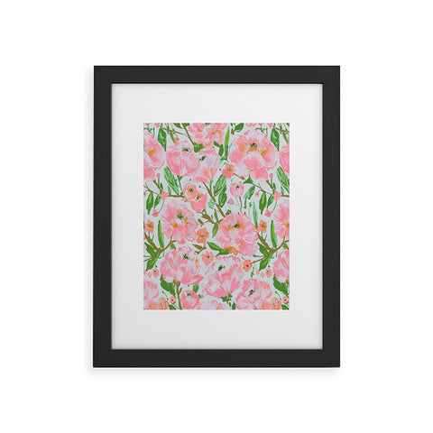 alison janssen Pink Summer Roses Framed Art Print