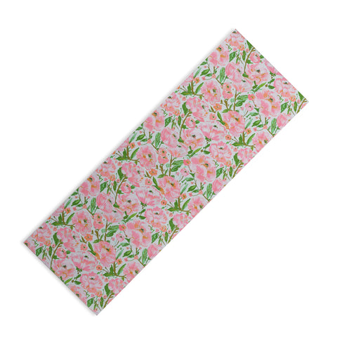 alison janssen Pink Summer Roses Yoga Mat