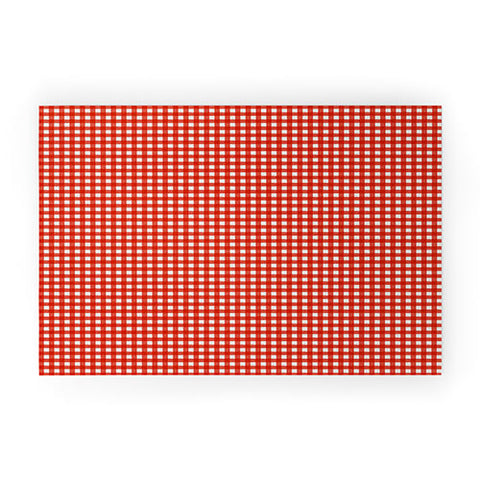 alison janssen Red Gingham I Welcome Mat