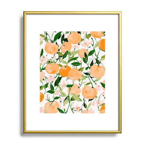 alison janssen Spring Clementines Metal Framed Art Print