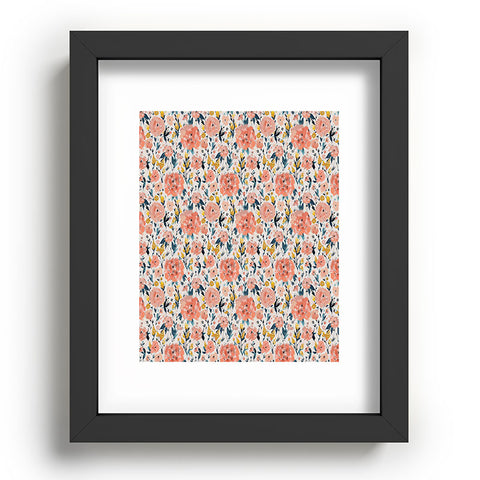 alison janssen Tropical Coral Floral Recessed Framing Rectangle