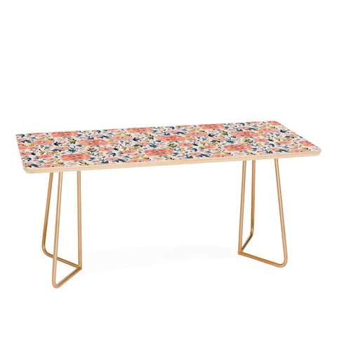 alison janssen Tropical Coral Floral Coffee Table