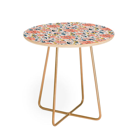 alison janssen Tropical Coral Floral Round Side Table